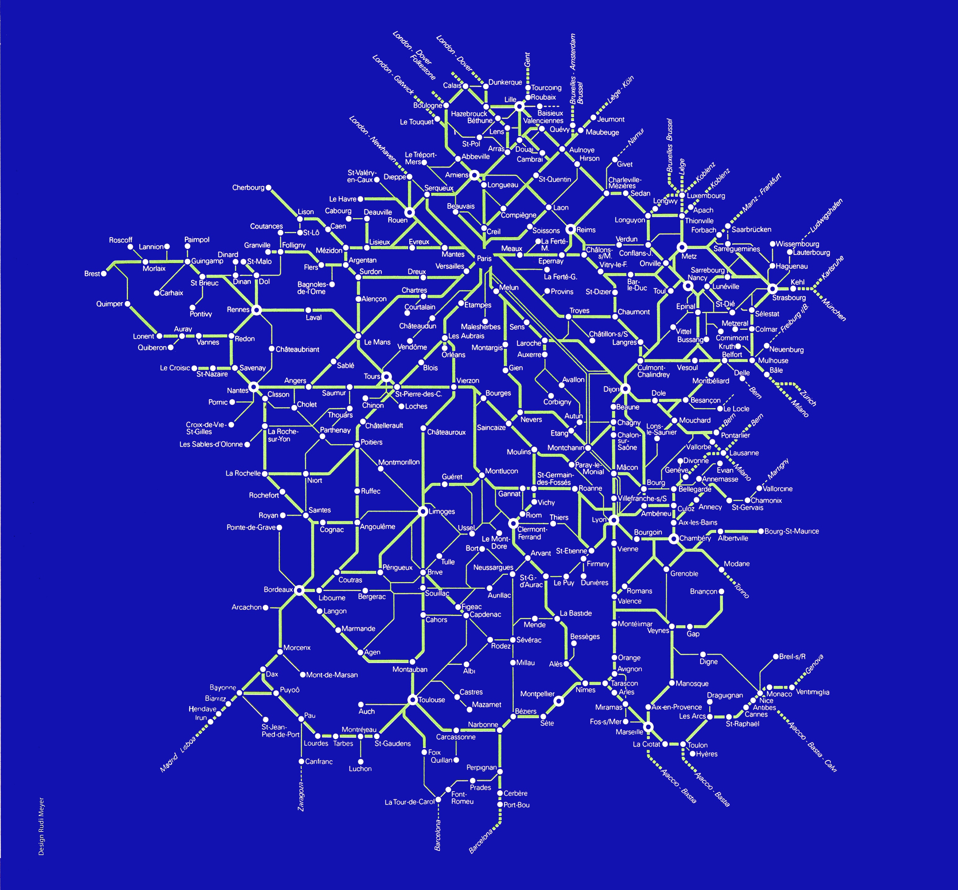 France & Paris train rail maps